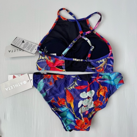 🆕 Athleta Lucia Floral Bikini - Blue and Orange NWT two piece bikini - Picture 7 of 9